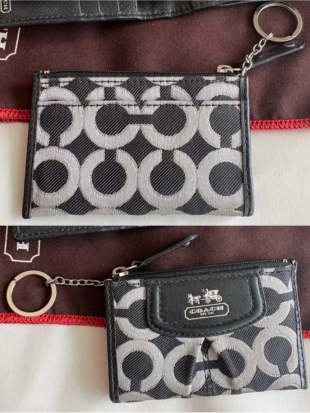 NWT Coach SET Madison Op Art Lurex Checkbook Wallet & Mini Skinny Rare Bundle - Picture 14 of 16